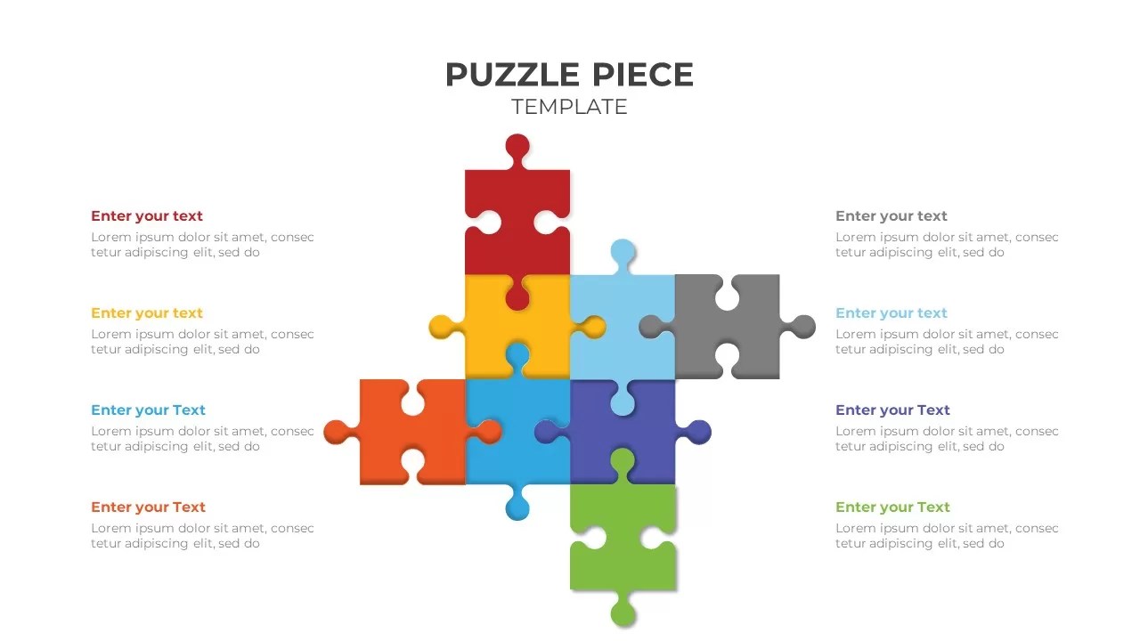 8 Step Puzzle Piece Infographics SlideBazaar