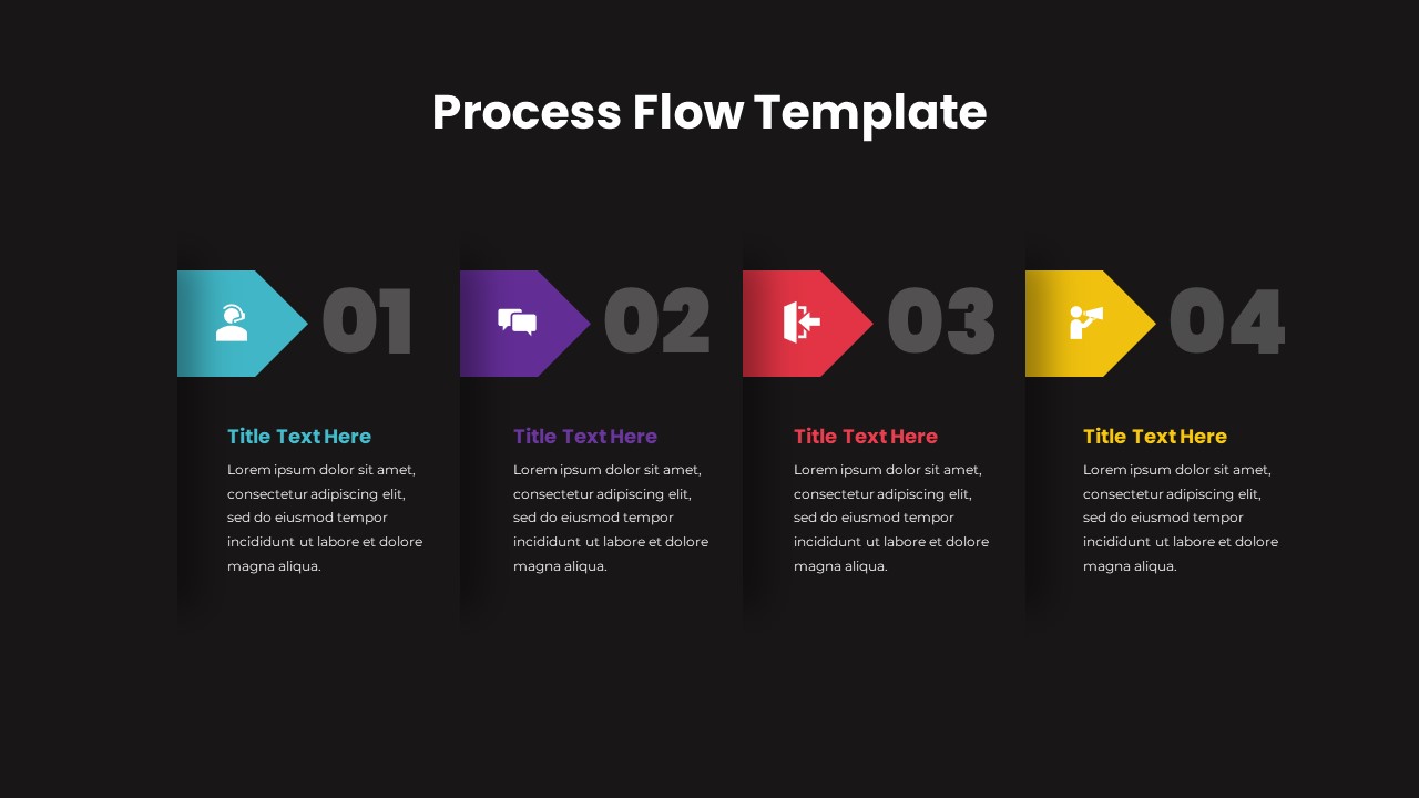 4 Step Process Flow Template SlideBazaar