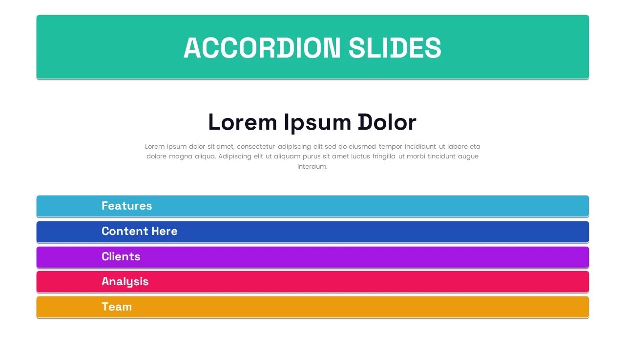 Accordion Animated Slides SlideBazaar