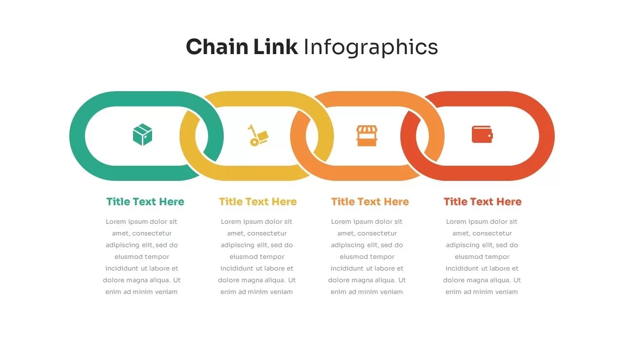 4 Stage Chain Link Infographics SlideBazaar