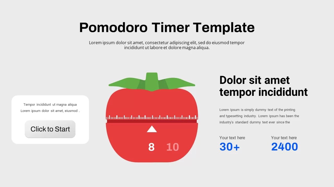 Animated Pomodoro Timer Template SlideBazaar