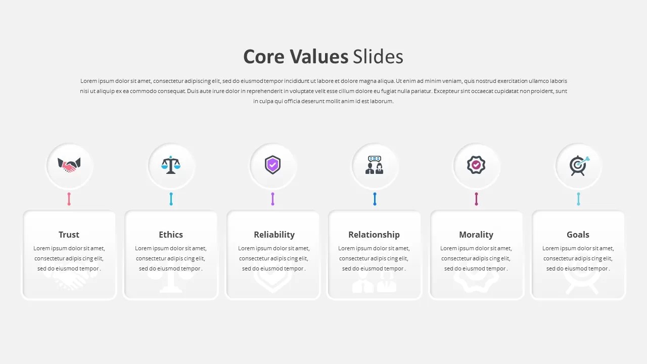 Core Values Slide Template for PowerPoint SlideBazaar