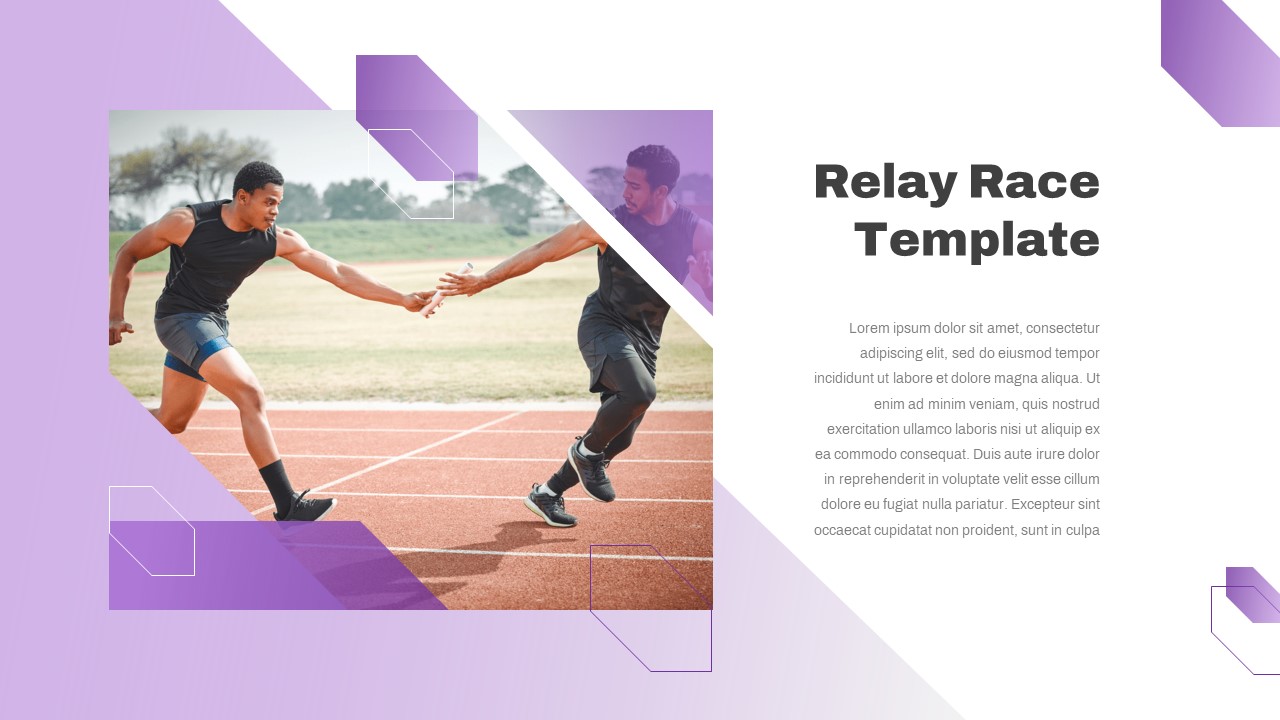Relay Race Passing Baton PowerPoint Template SlideBazaar