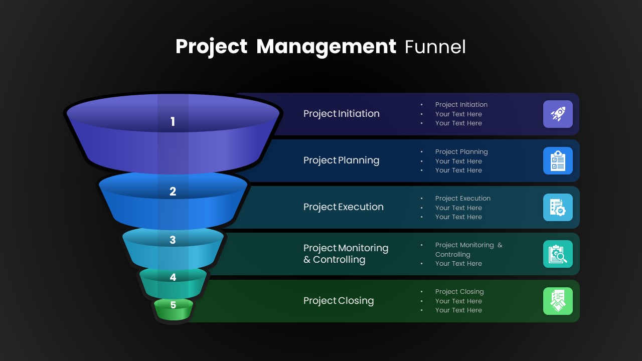 Project Management Funnel Template PowerPoint