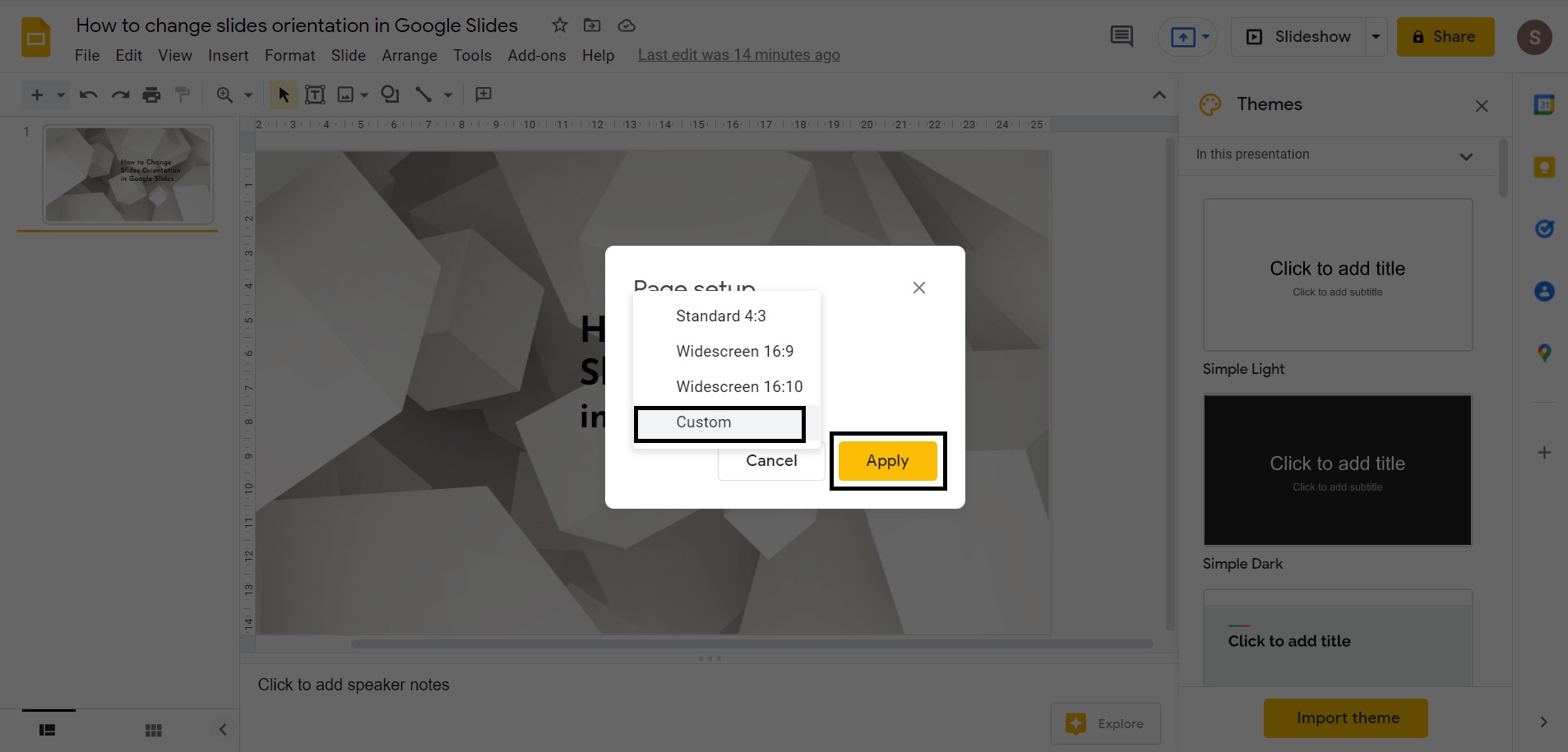How to Change Slides to Portrait in Google Slides