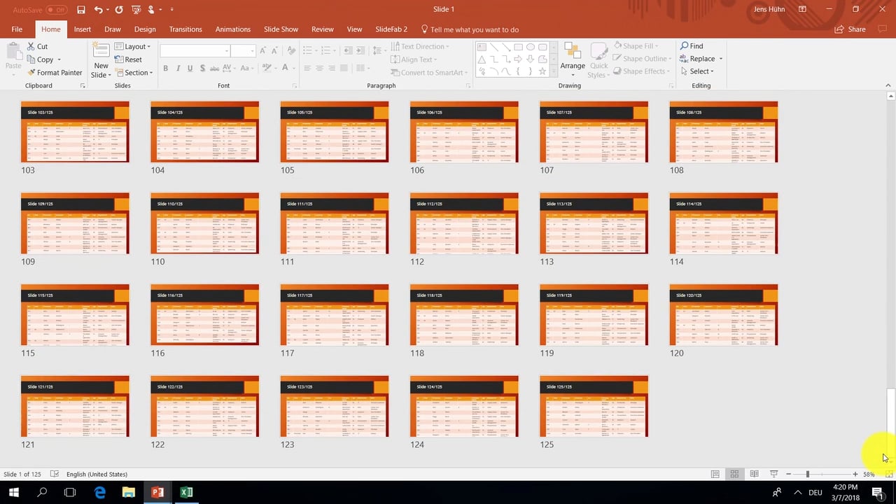Table Spreading How to bring a long Excel table to multiple PPT slides