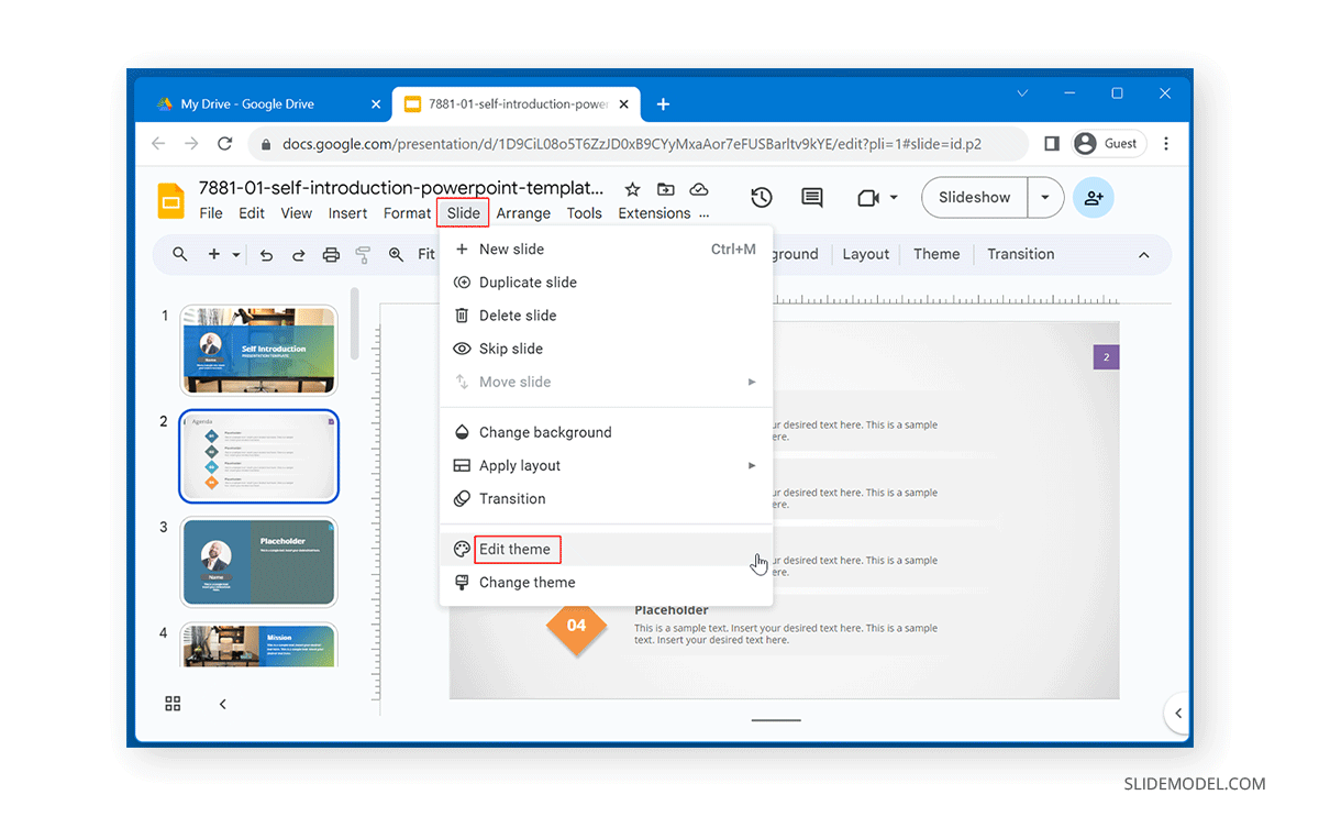How to Edit Master Slide in Google Slides