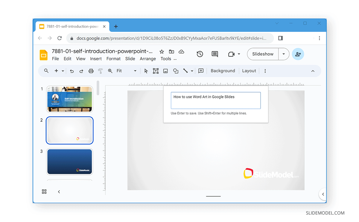 How to Use WordArt in Google Slides
