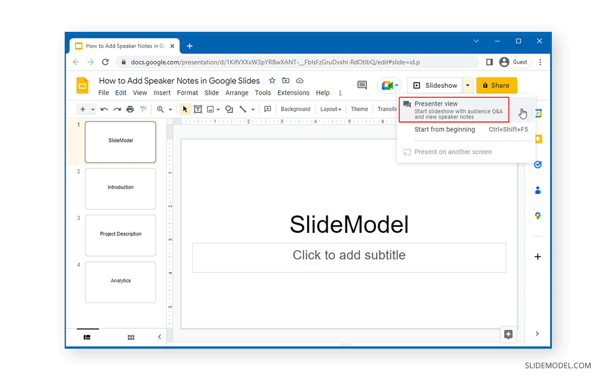 How to Add Speaker Notes in Google Slides