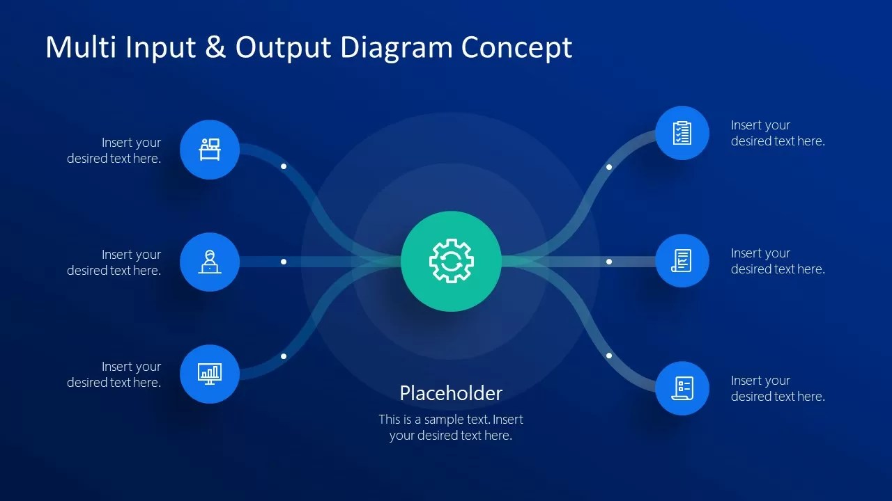 Multi Input & Output Diagram Concept for PowerPoint SlideModel