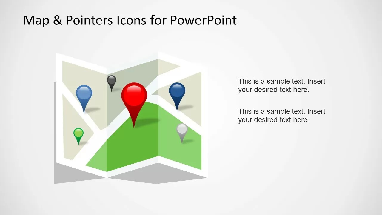 Editable Map & Pointers Icons for PowerPoint SlideModel