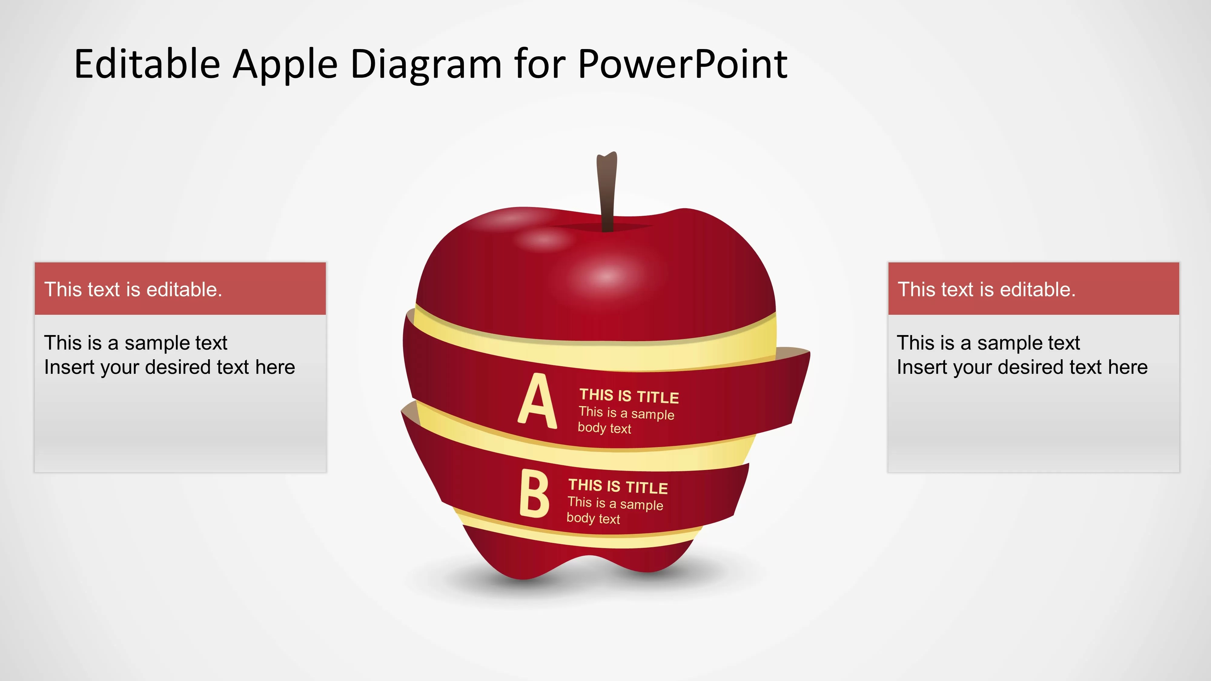 Editable Apple Diagram for PowerPoint - SlideModel