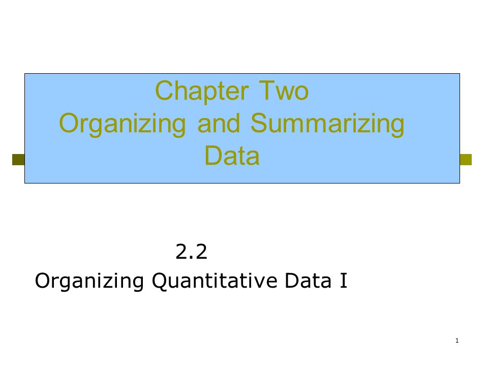 Chapter Two Organizing And Summarizing Data - Ppt Video Online Download