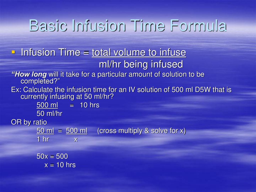 Intravenous Therapy IV Calculation (Math) ppt download