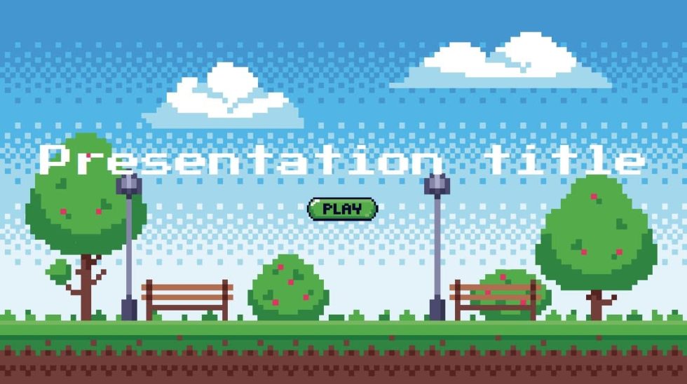 8 Bit. Free Presentation Theme Template Video Games and Technology. Power Point, Google Slides