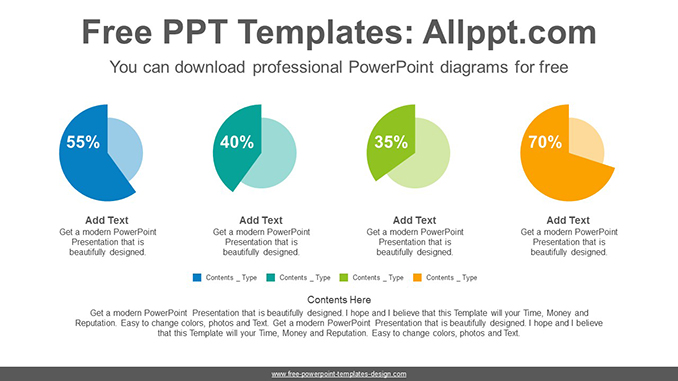 Colorful pie charts PowerPoint Diagram Template - Powerpoint and google