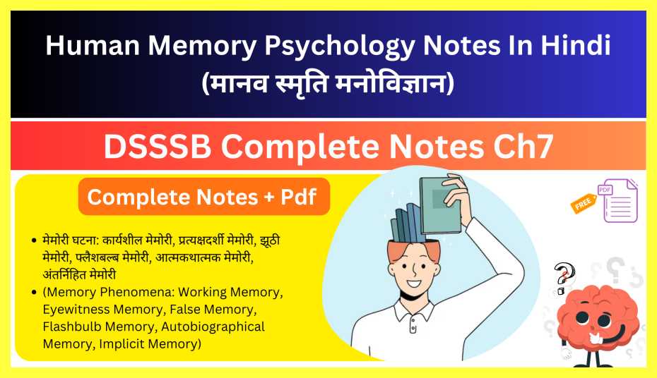 Human Memory Psychology Notes In Hindi » Slide Share PPT