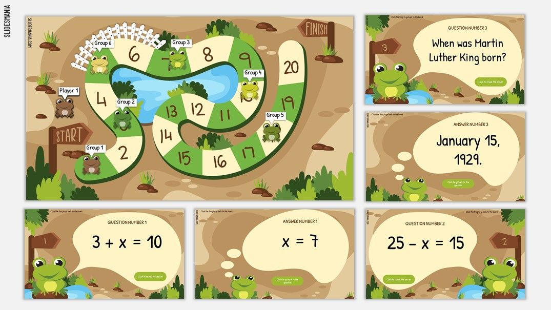 Frogtastic! Game Free PowerPoint template & Google Slides theme