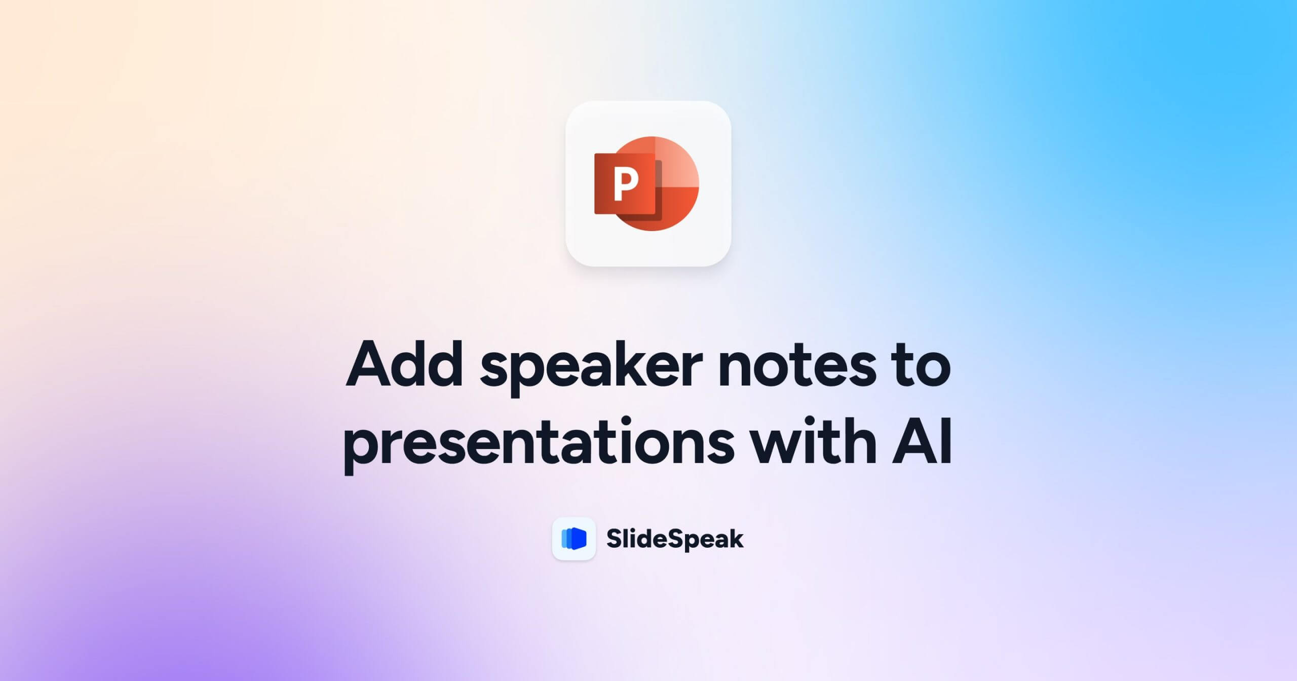 Add Speaker Notes with AI to Presentations SlideSpeak
