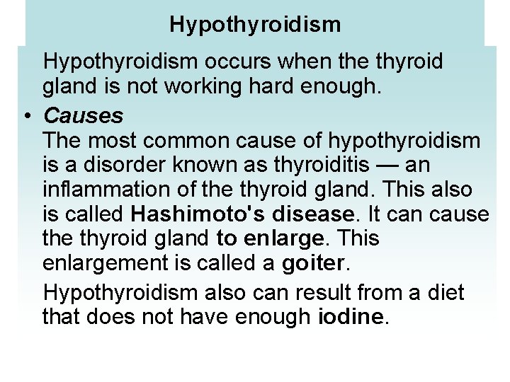 Terminology Gland ghiandola Disease malattia disfunzione Thyroid gland