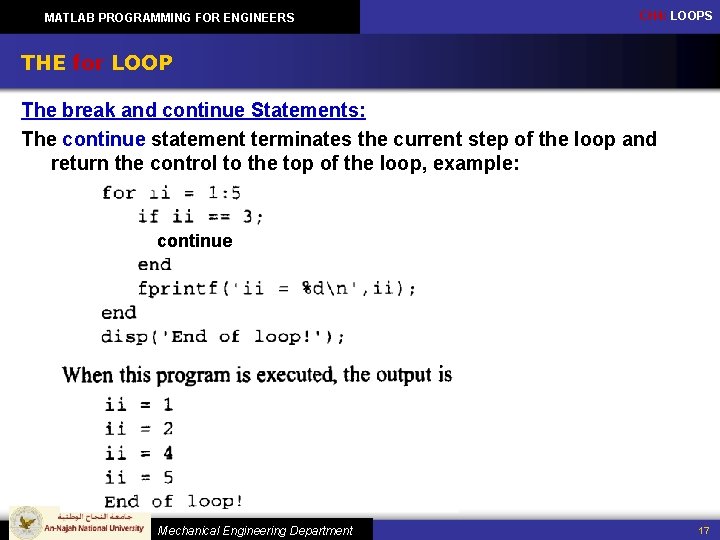 CH 4 LOOPS MATLAB PROGRAMMING FOR ENGINEERS Matlab