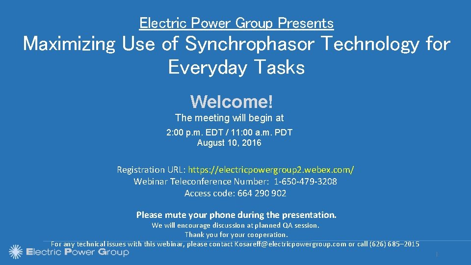 Electric Power Group Presents Maximizing Use of Synchrophasor