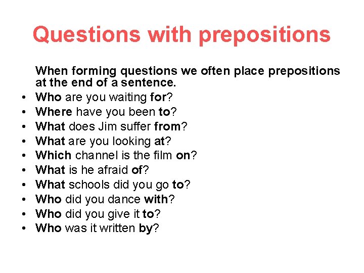 Question Forms Subject And Object Questions Who Did