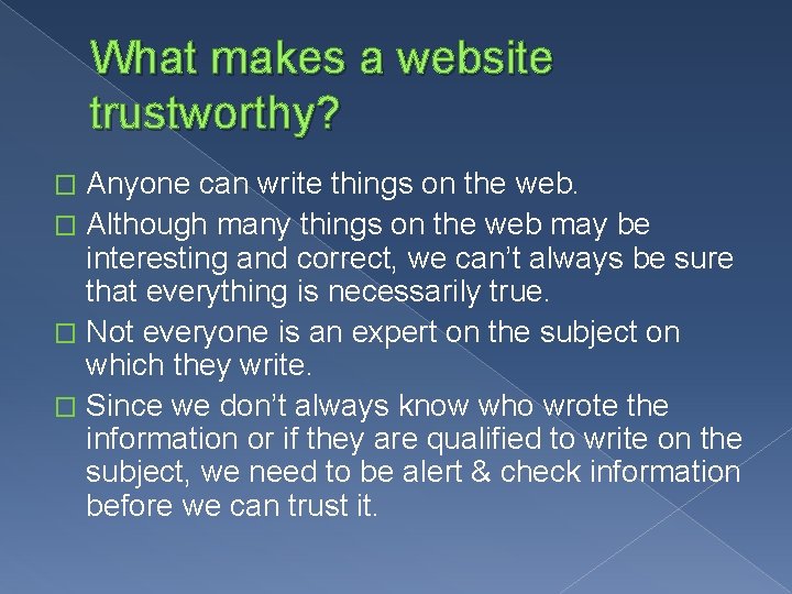 an Online Sleuth Why is it important