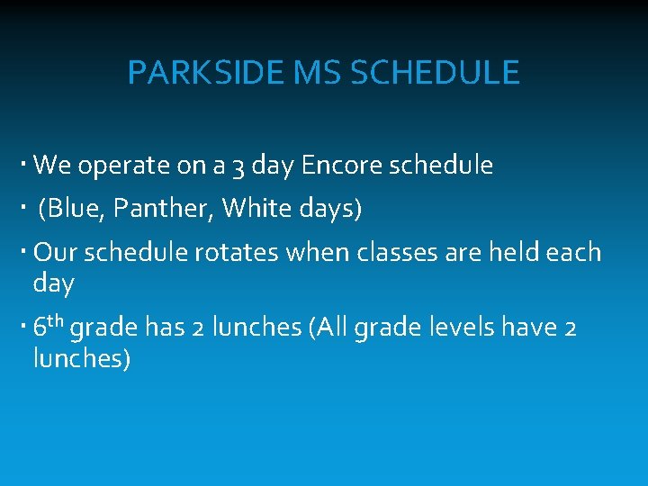 to Parkside Middle Cambridge International School WORLD