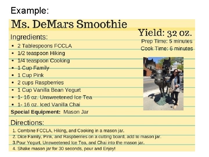 The 7 Parts of a Recipe Obj Identify