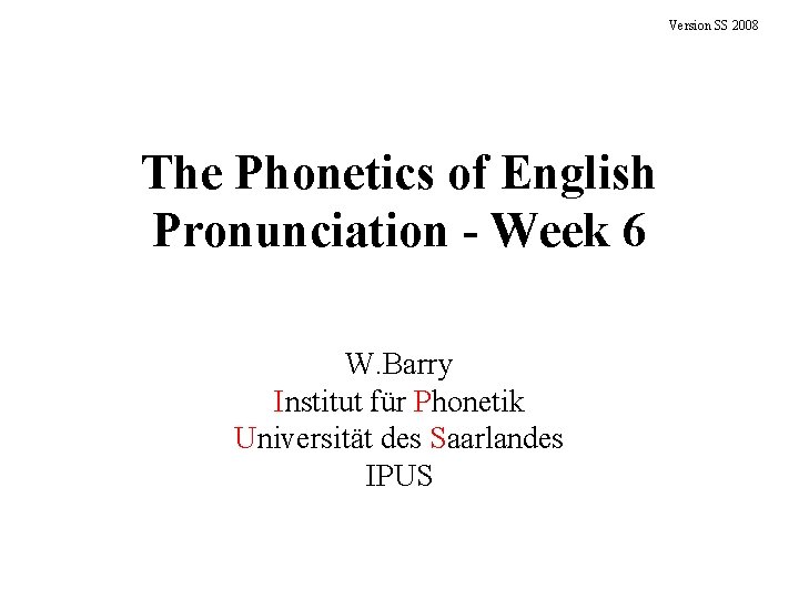 And Pronunciation / Introduction To English