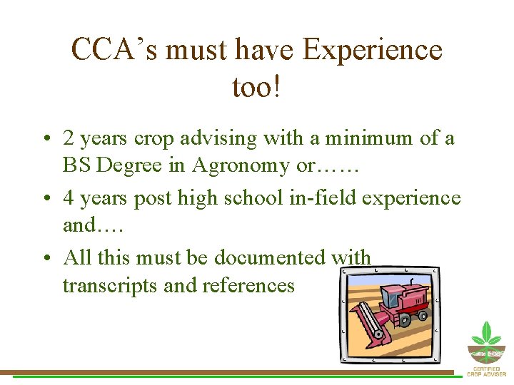 CCA Exam Registration Certified Crop Adviser