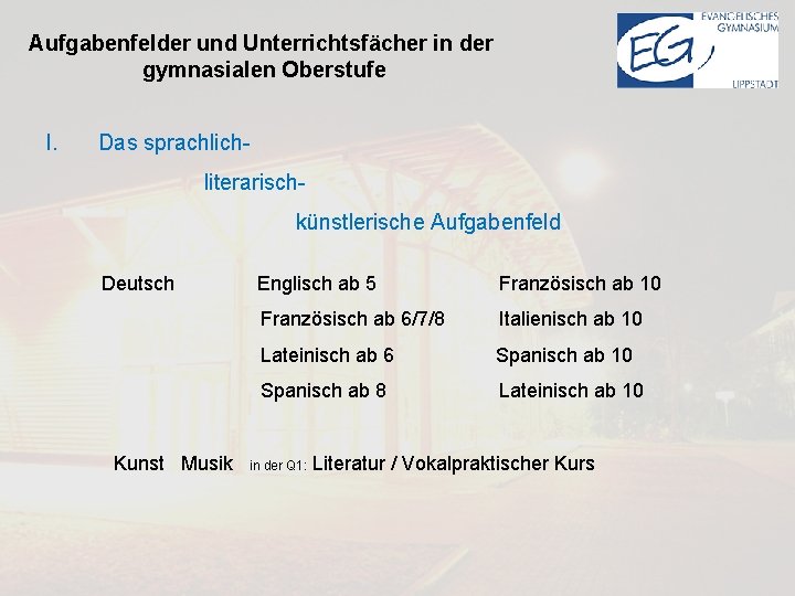 Die Gymnasiale Oberstufe Am Evangelischen Gymnasium Lippstadt Abiturjahrgang