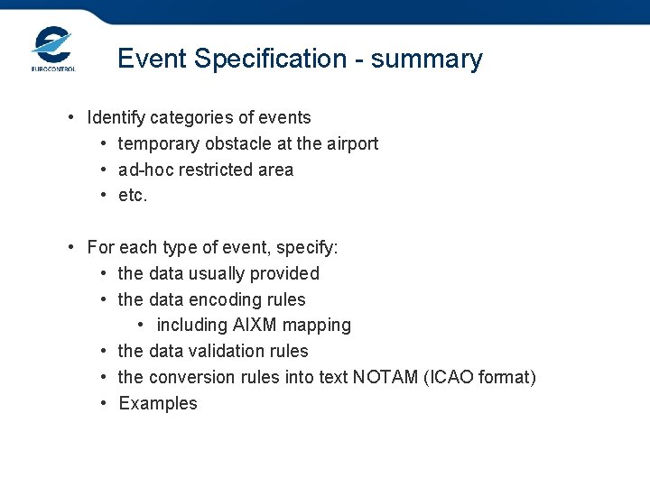 Digital Notam Event Specification Digital Notam Event Specification