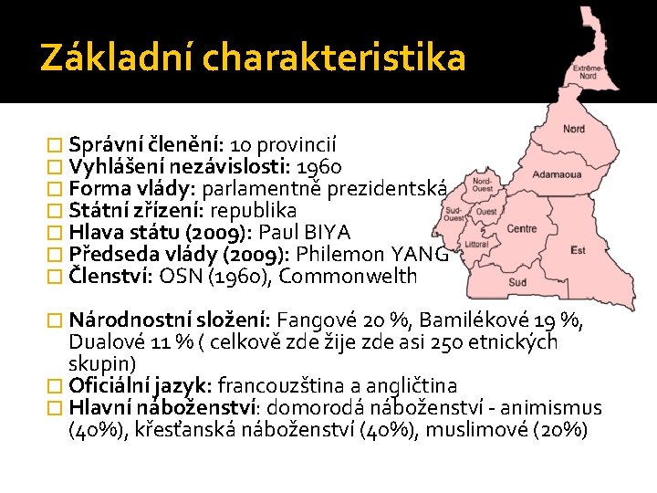 Kamerun Mezinrodn Vztahy Michaela Jurnkov Tv 45ov Poloha