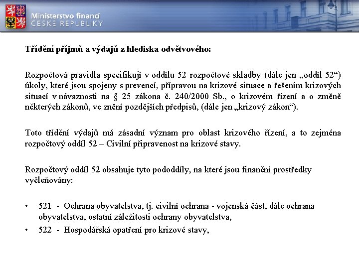 Financovn Krizovho Zen Odbor 57 Bezpenost A Krizov