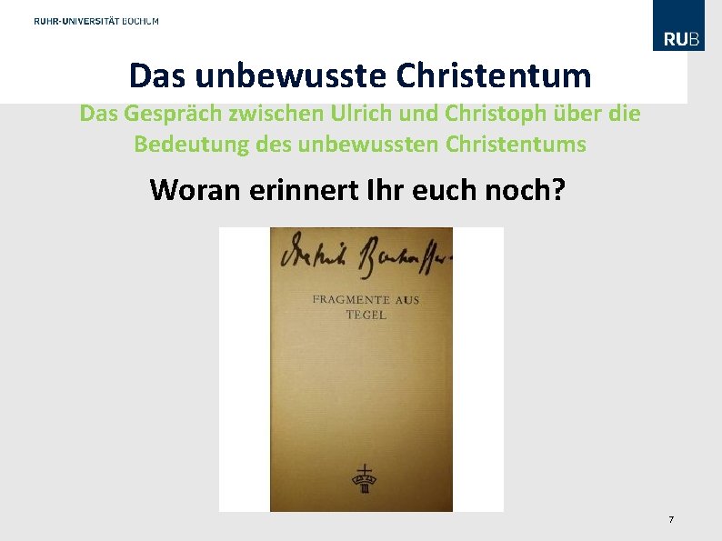 Das Unbewusste Christentum Ein Referat Von Maximilian Schell
