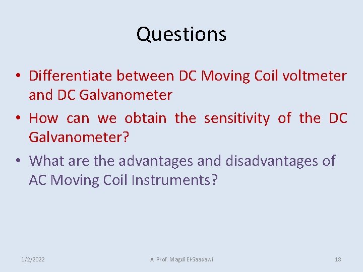 Chapter Two Voltage and Current Measurement CONTINUE 122022