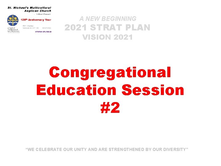 A New Beginning 2021 Strat Plan Vision 2021