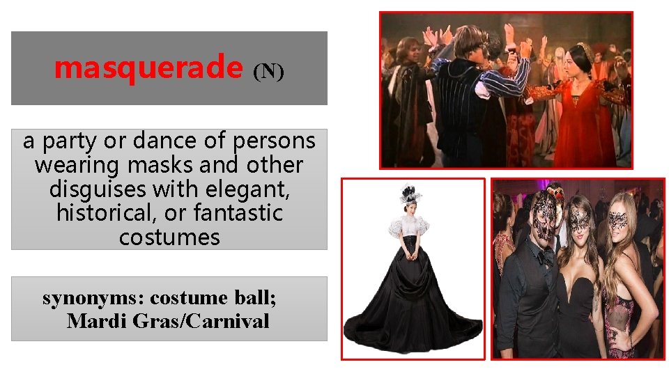 bronx masquerade Vocabulary 3 A Fall 2019 masquerade