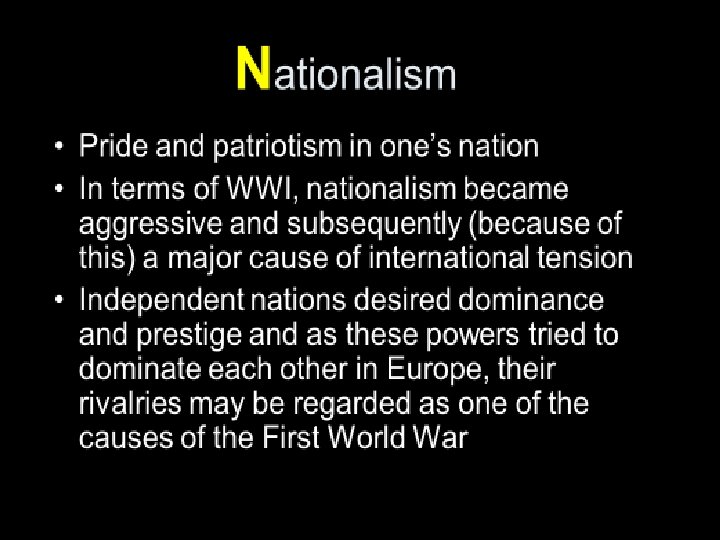 Causes of WWI Causes of WWI MAIN Militarism