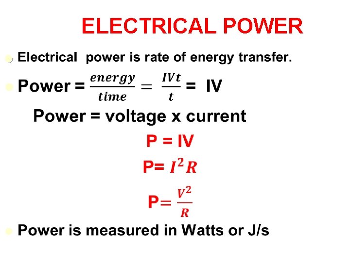 ELECTRICITYChapter 9 Circuit Symbols Electric Current Conventional Current