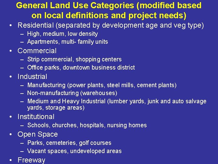 Development and Reliability of Standard Land Development Models