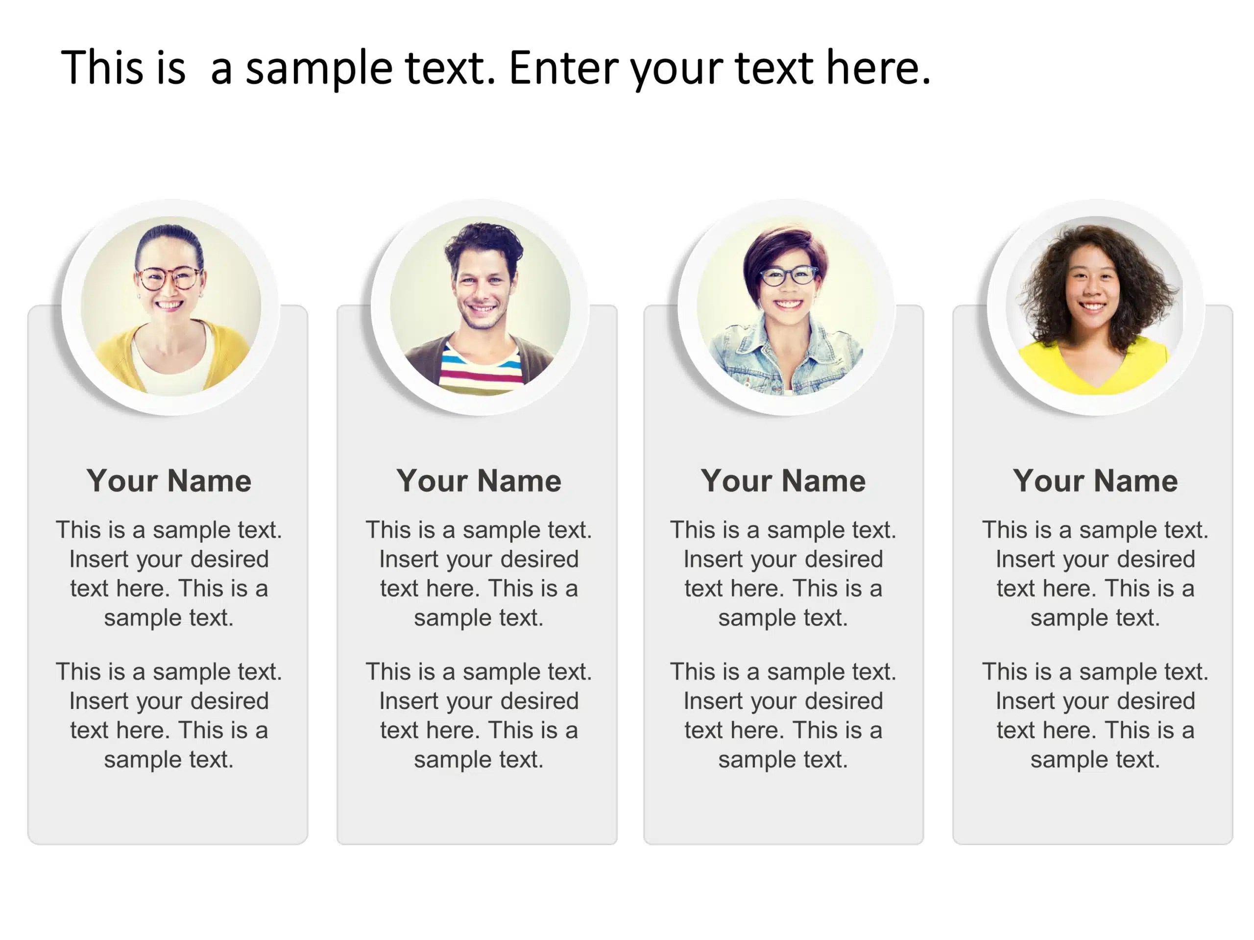 Team Profile 4 Members PowerPoint Template