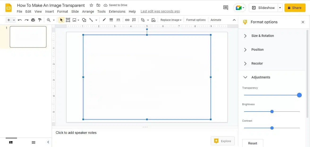 How To Make An Image Transparent In Google Slides Google Slides Tutorial
