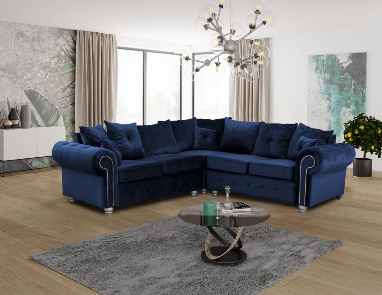 ASHWIN BLUE (CORNER) SOFA Sliding Wardrobes 4 u
