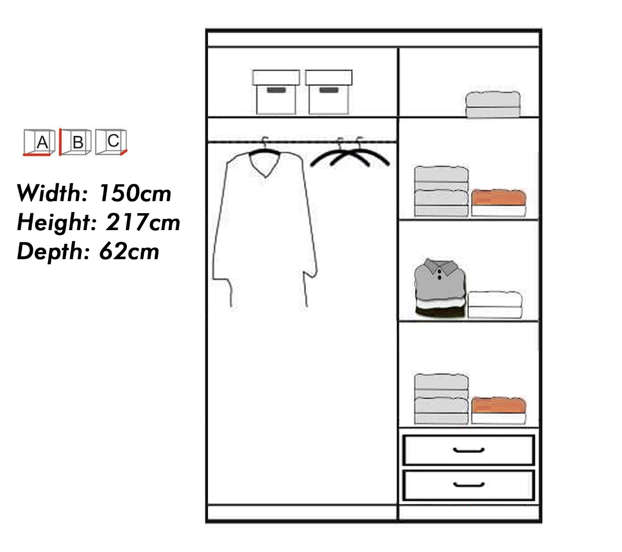 Queen White Wardrobe Sliding Wardrobes 4 u