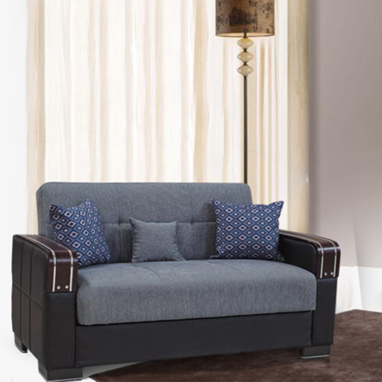 MALTA GREY 2 SEAT SOFA BED Sliding Wardrobes 4 u