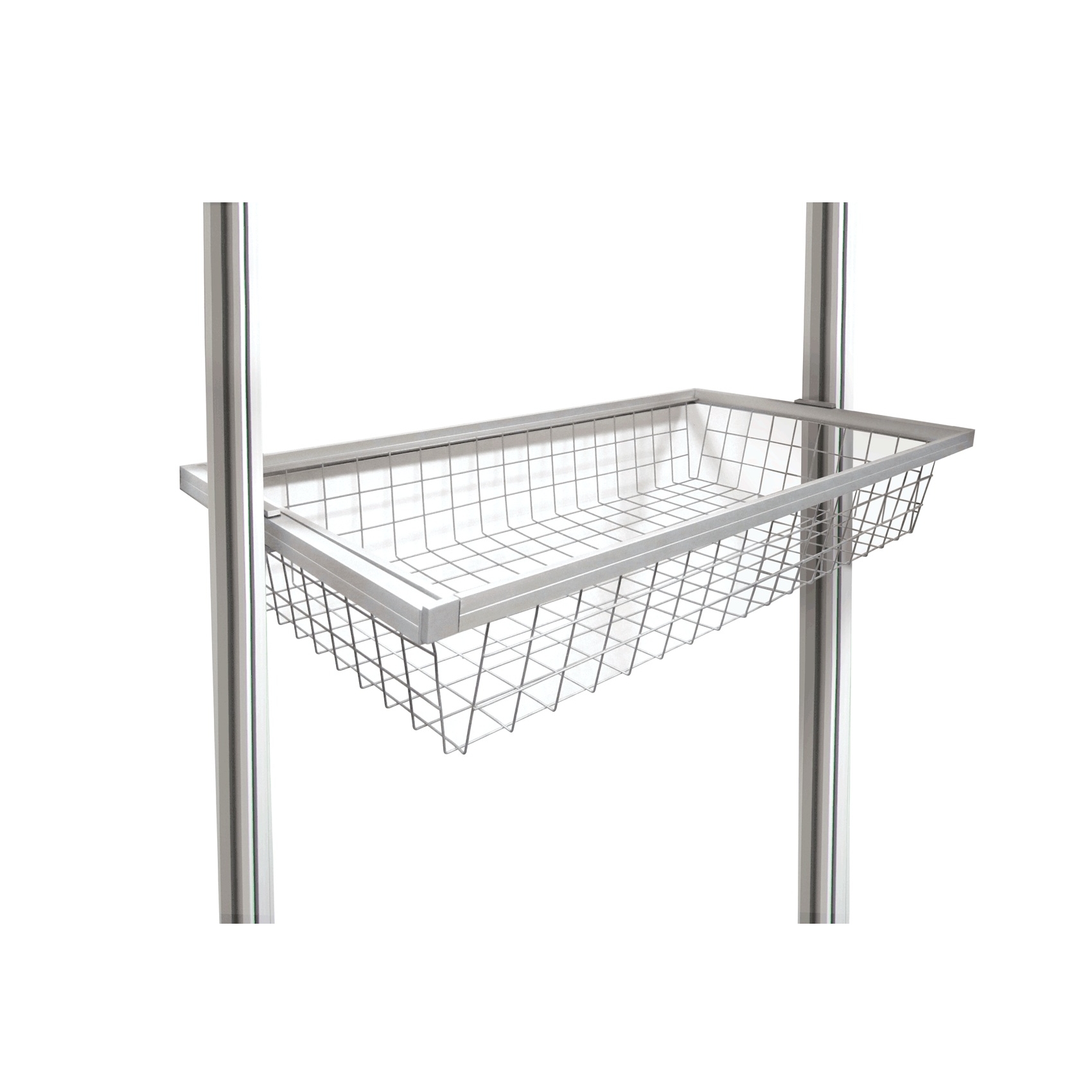900mm Alume / Relax Wardrobe Interior Sliding Basket Aluminium