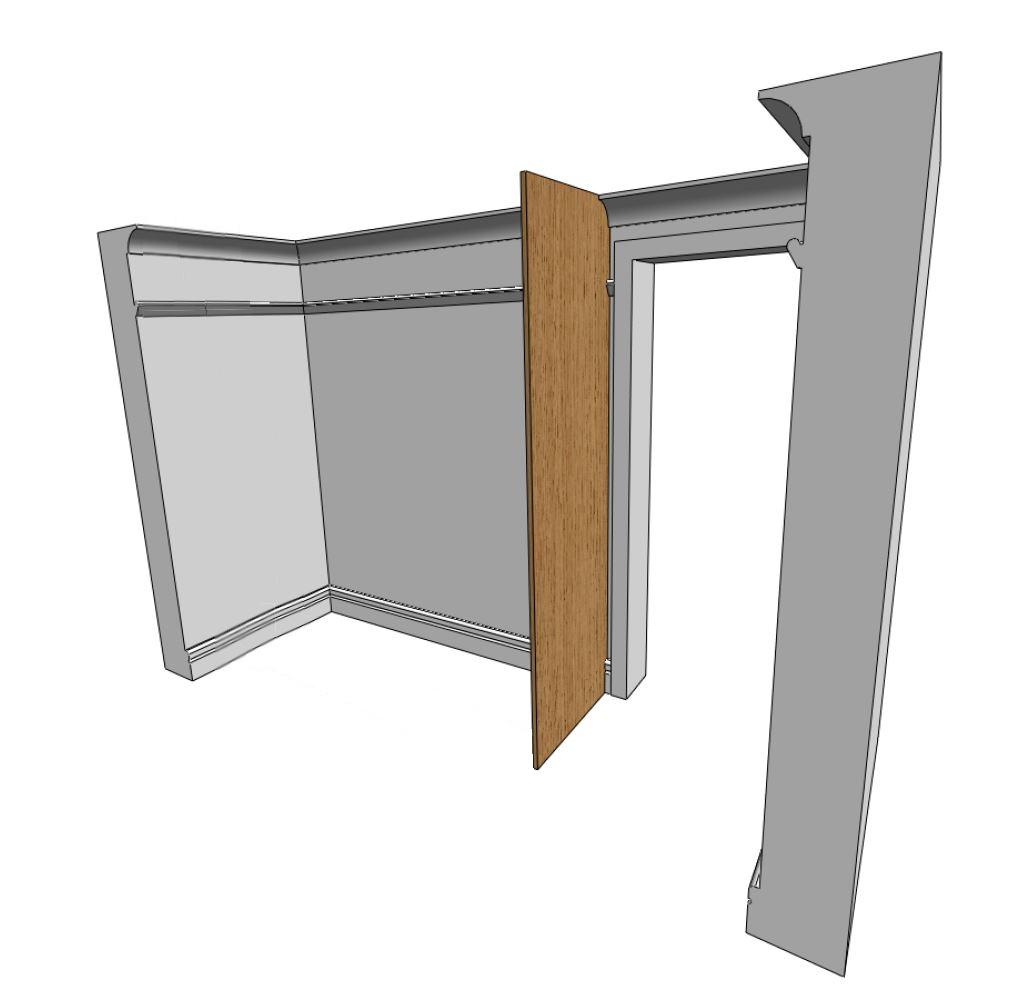 Egger Sliding Wardrobe 'END PANEL' with fixings 670mm WIDE x 2600mm x